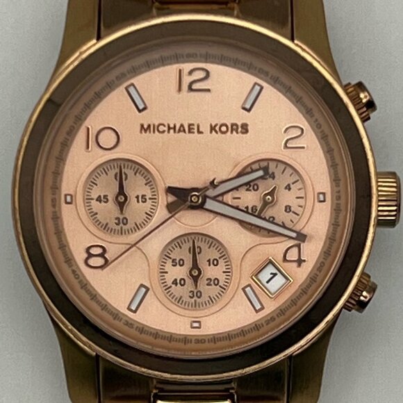 Michael Kors Chronograph Runway Rose Gold Watch MK5128 Extra Links & Working - Picture 7 of 11
